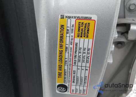 2018 Chevrolet Equinox Lt z USA, uszkodzony, nr VIN 3GNAXSEV0JS588550